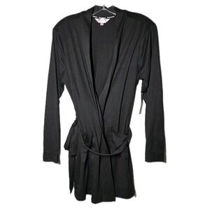 NWT  Juicy Couture Black Soft Bedazzled Sleepwear Robe size Medium